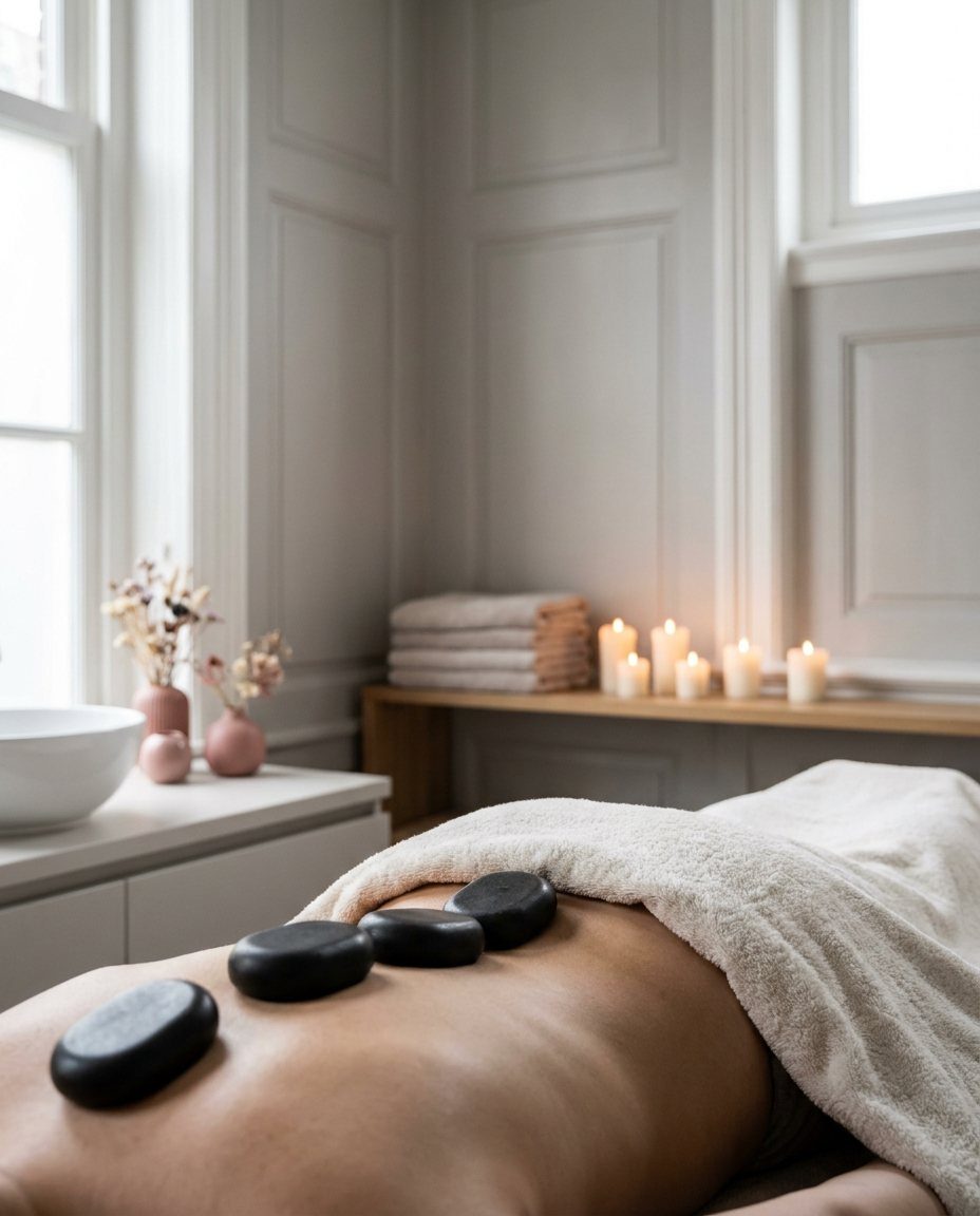 Massage met warme stenen